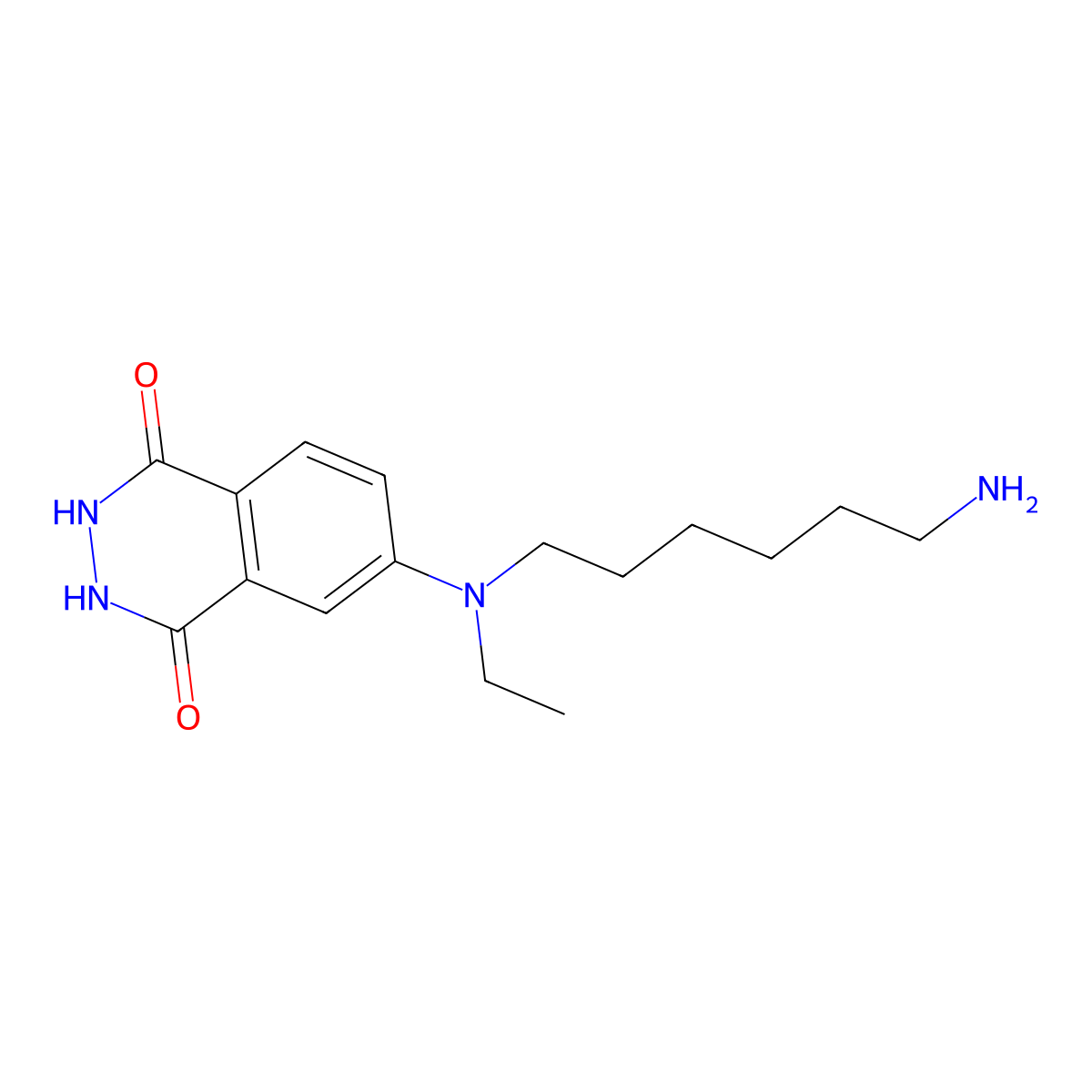6-[6-Aminohexyl(ethyl)amino]-2,3-dihydrophthalazine-1,4-dione molecular structure, CAS 66612-32-6