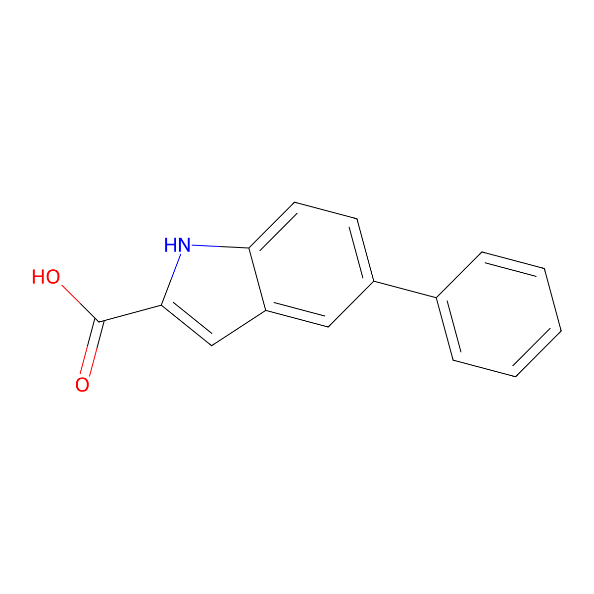 5-Phenyl-1h-indole-2-carboxylic acid molecular structure, CAS 66616-71-5