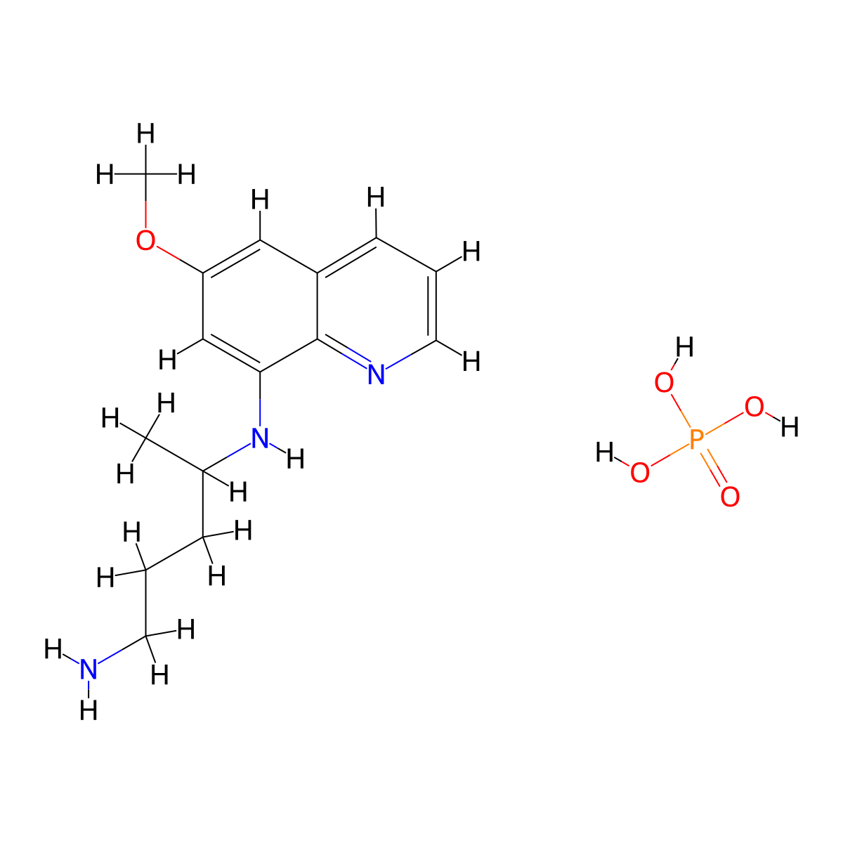 N4-(6-Methoxyquinolin-8-yl)pentane-1,4-diamine phosphate molecular structure, CAS 66616-84-0