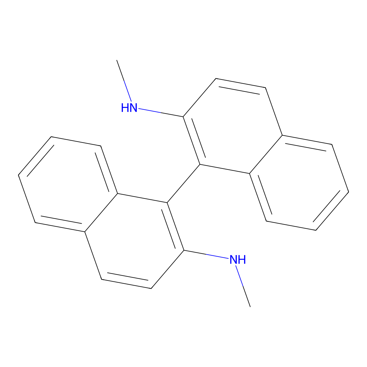 (S)-N2,N2'-Dimethyl-[1,1'-binaphthalene]-2,2'-diamine molecular structure, CAS 666175-40-2