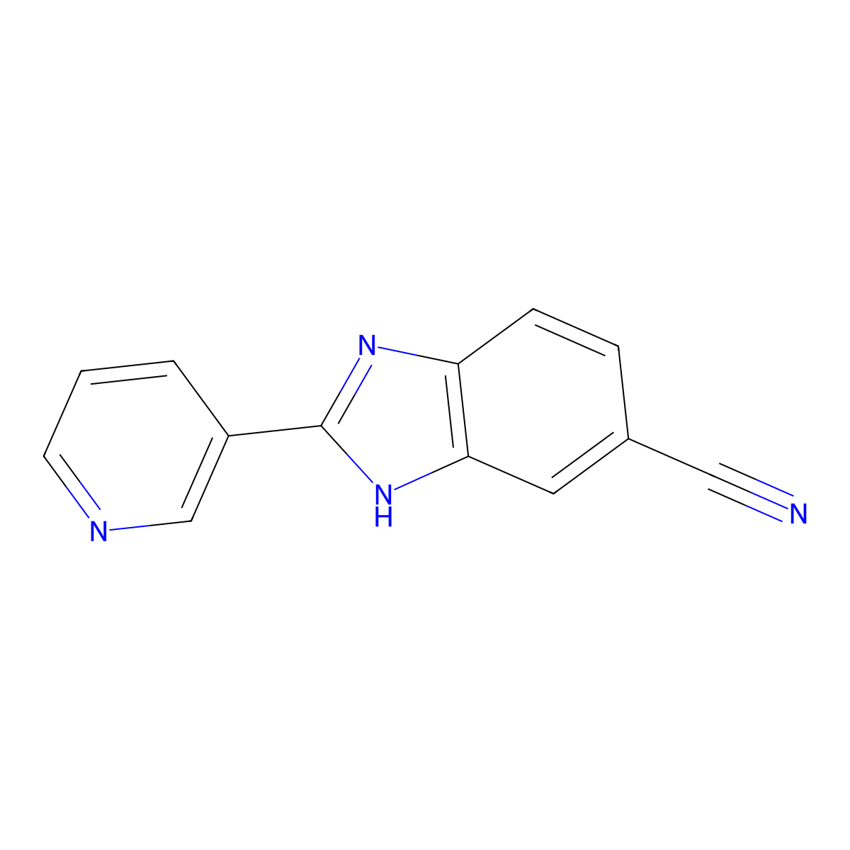 6-Cyano-2-(3-pyridyl)benzimidazole molecular structure, CAS 666180-93-4