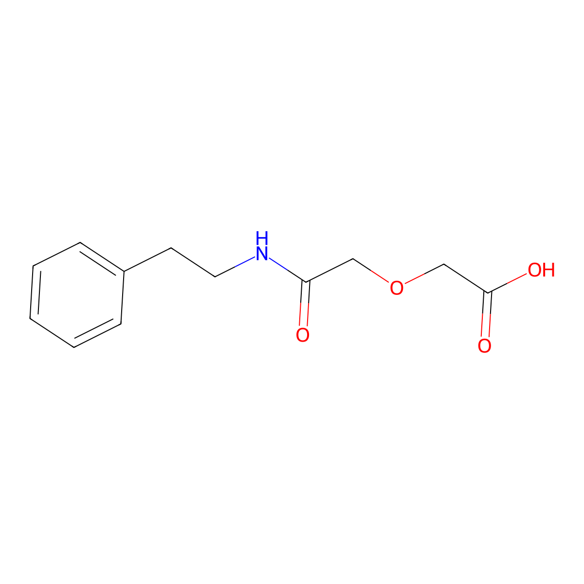 {2-Oxo-2-[(2-phenylethyl)amino]ethoxy}acetic acid molecular structure, CAS 66619-69-0