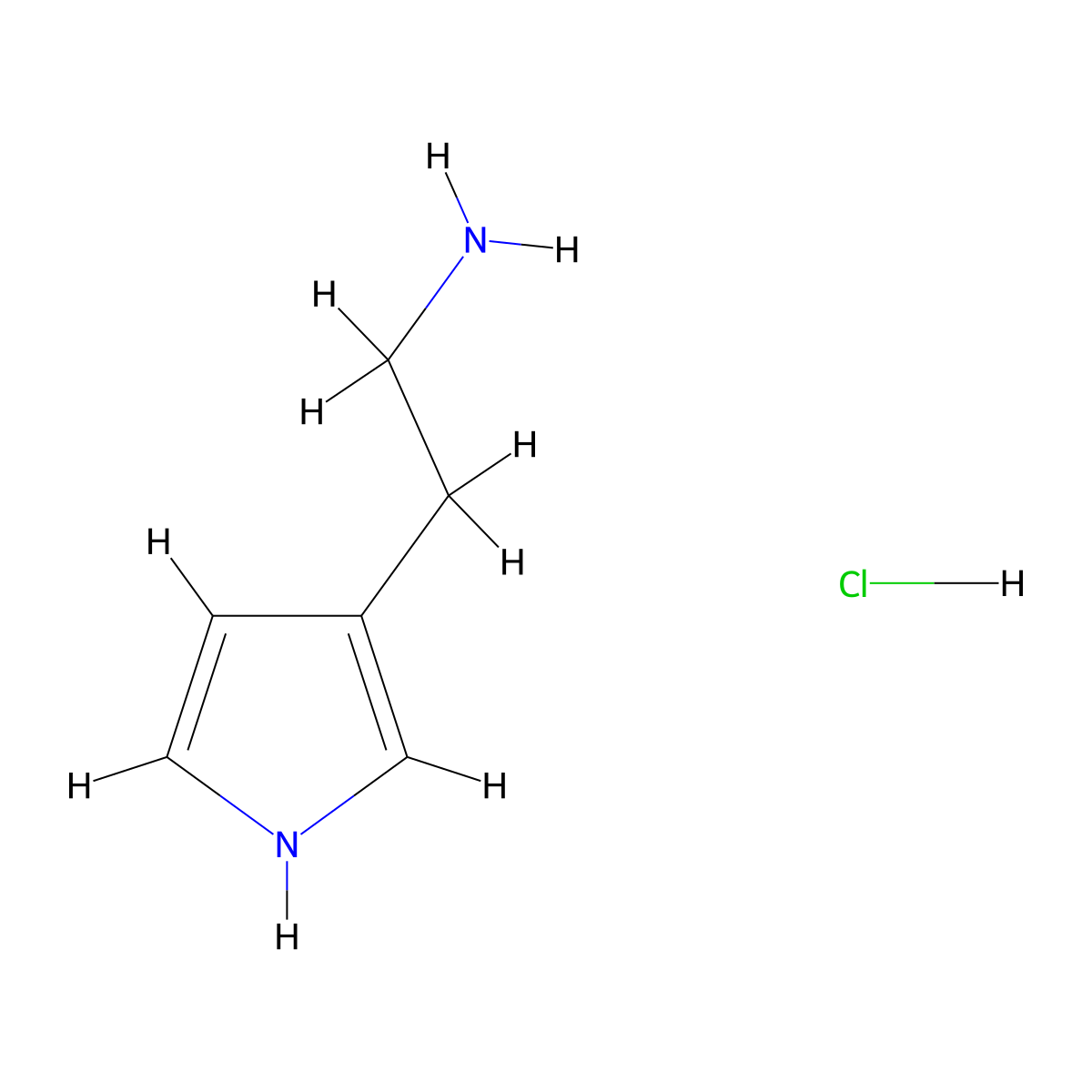 2-(1H-pyrrol-3-yl)ethan-1-amine hydrochloride molecular structure, CAS 6662-17-5