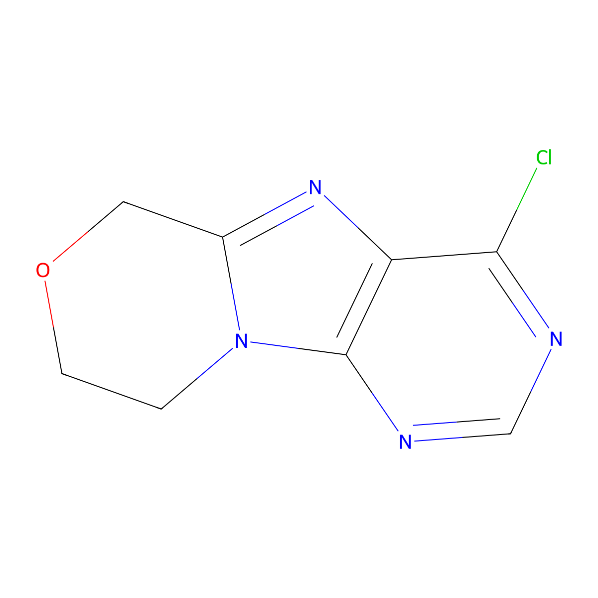 4-chloro-6H,8H,9H-[1,4]oxazino[3,4-h]purine molecular structure, CAS 6662-25-5