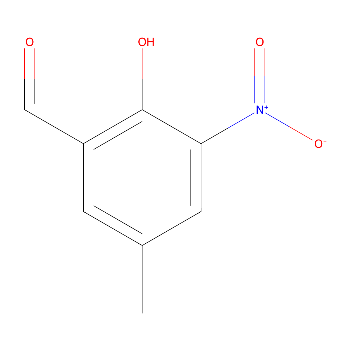 2-Hydroxy-5-methyl-3-nitrobenzaldehyde molecular structure, CAS 66620-31-3