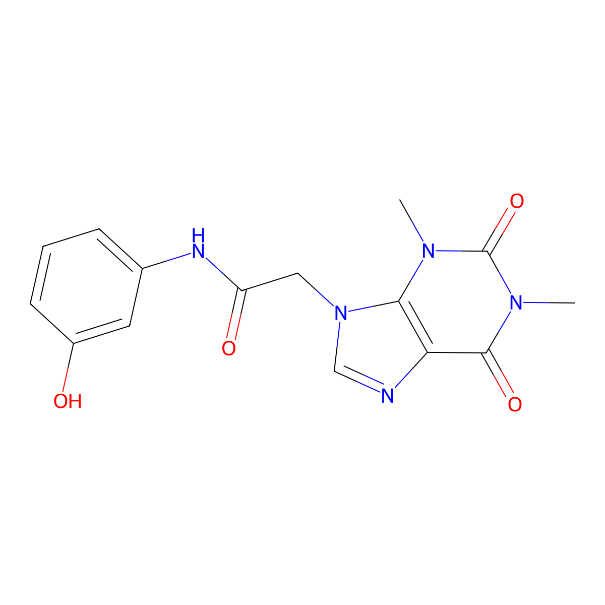 2-(1,3-dimethyl-2,6-dioxopurin-9-yl)-N-(3-hydroxyphenyl)acetamide molecular structure, CAS 666209-42-3