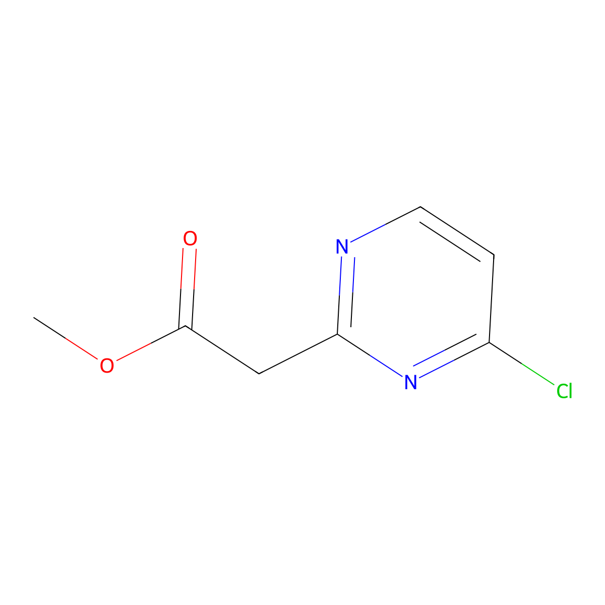 (4-Chloro-pyrimidin-2-yl)-aceticacidmethylest er molecular structure, CAS 66621-52-1