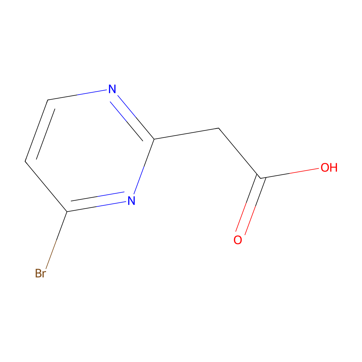 2-(4-Bromopyrimidin-2-YL)acetic acid molecular structure, CAS 66621-83-8