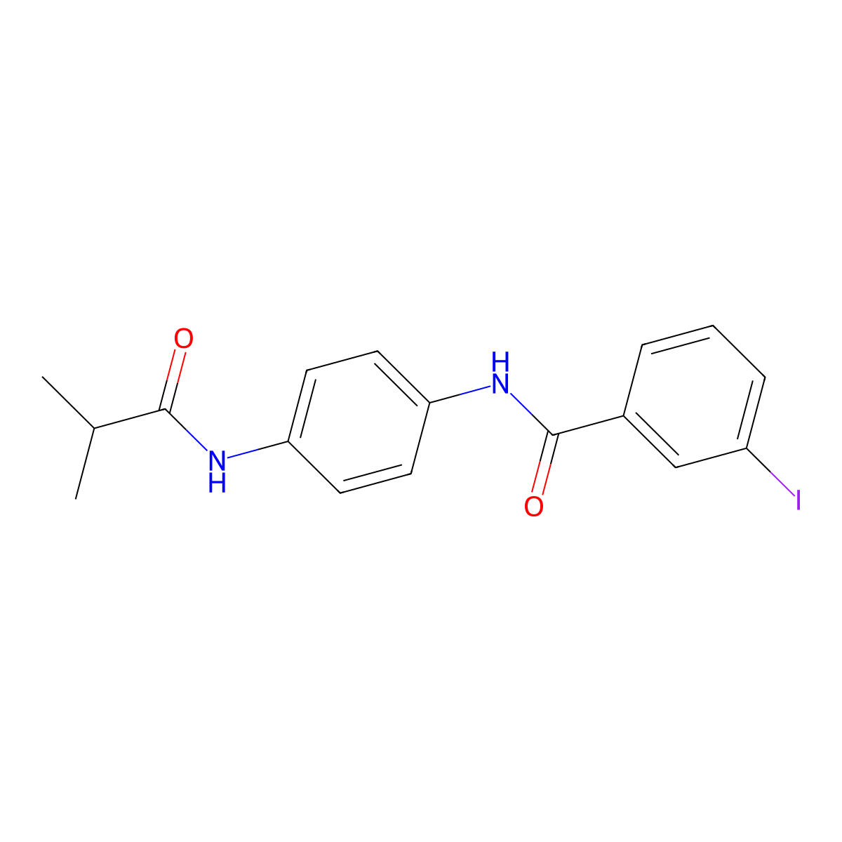 3-iodo-N-[4-(isobutyrylamino)phenyl]benzamide molecular structure, CAS 666211-25-2