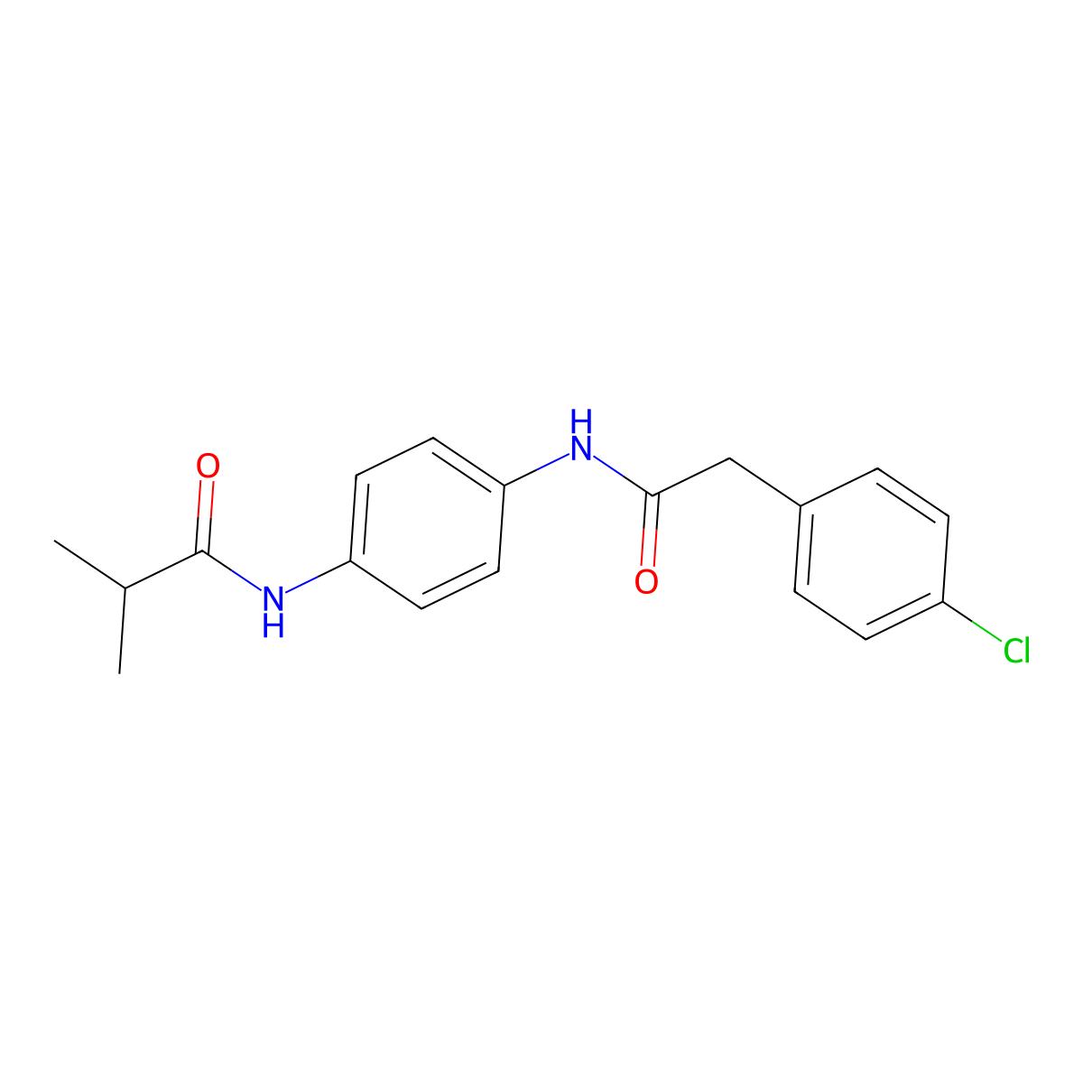 N-[4-[[2-(4-chlorophenyl)acetyl]amino]phenyl]-2-methylpropanamide molecular structure, CAS 666211-36-5