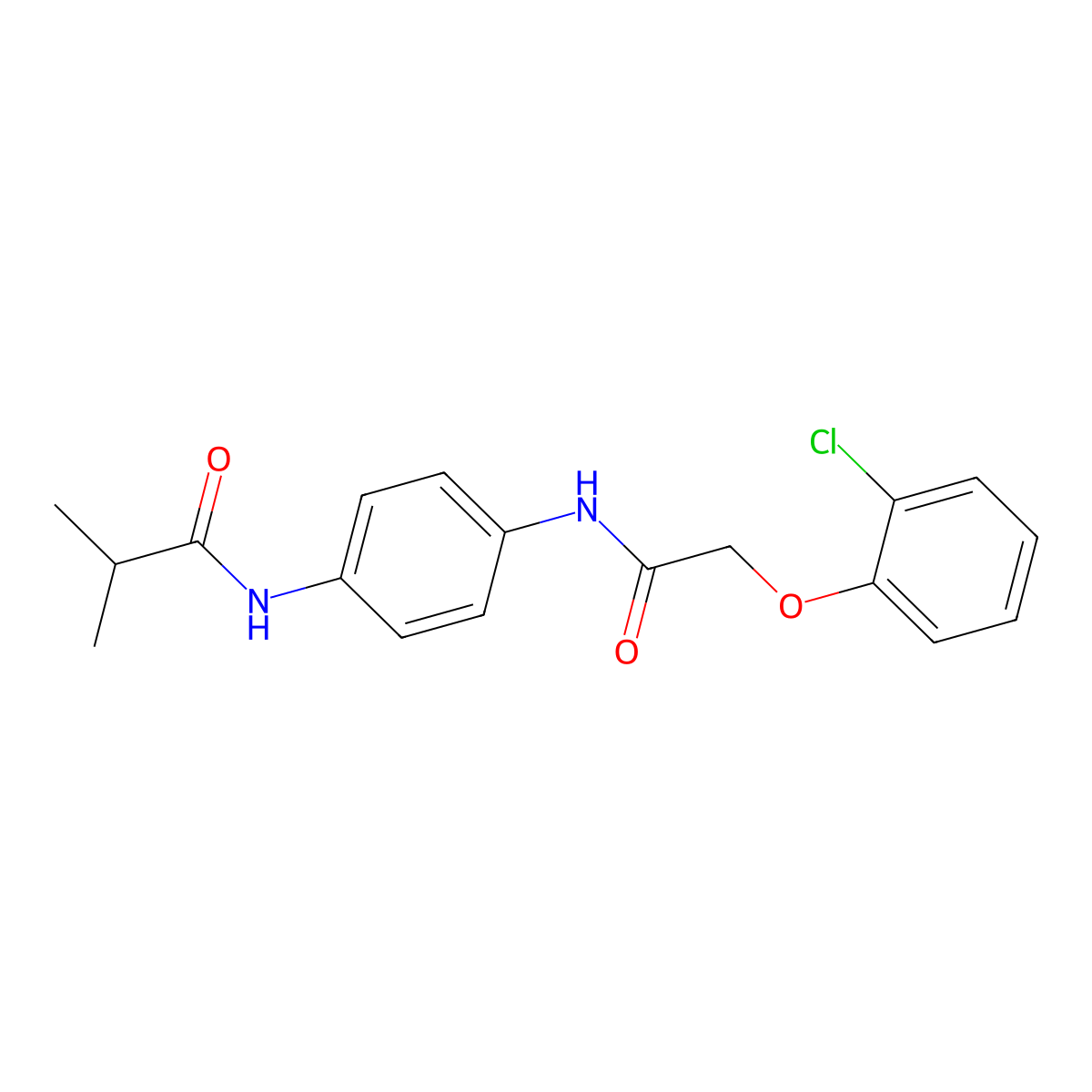 N-(4-{[(2-chlorophenoxy)acetyl]amino}phenyl)-2-methylpropanamide molecular structure, CAS 666211-38-7