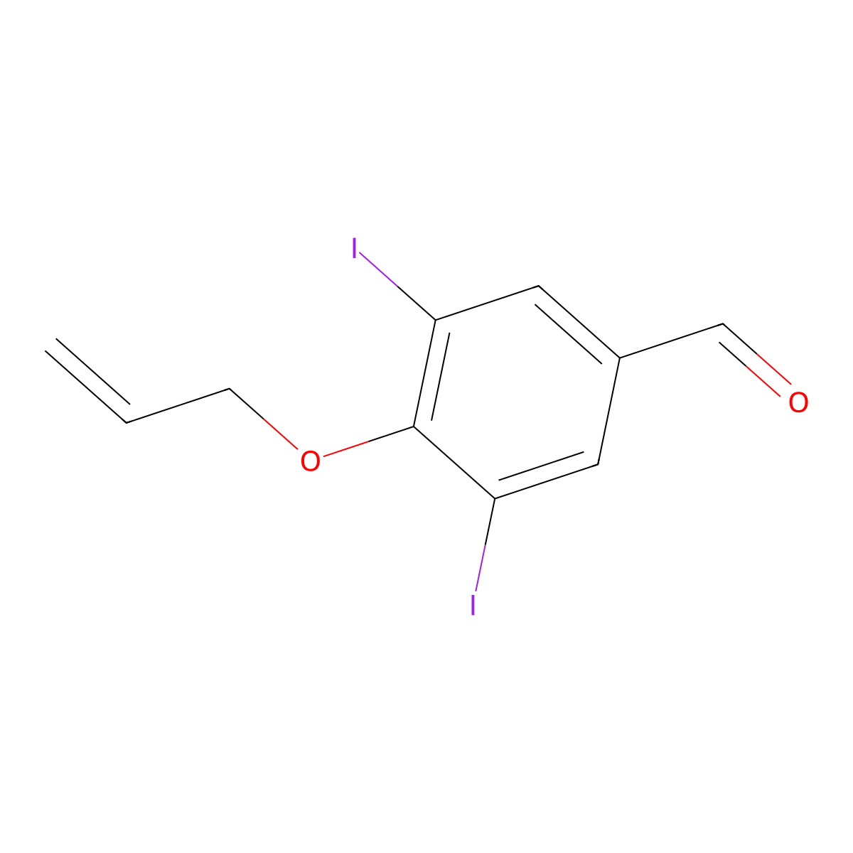 3,5-Diiodo-4-prop-2-enoxybenzaldehyde molecular structure, CAS 666212-00-6
