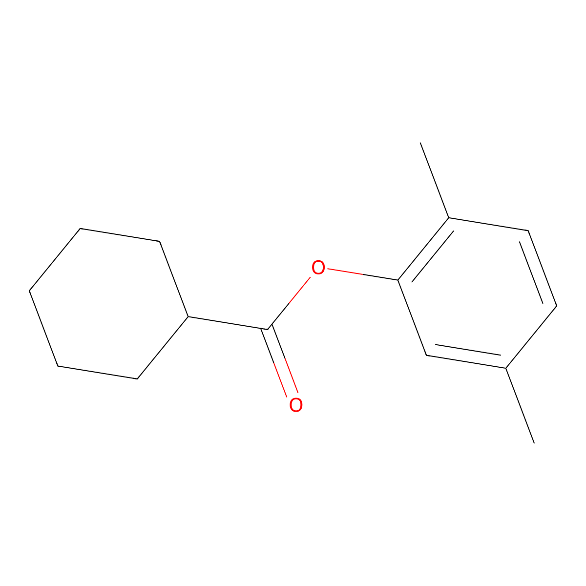 2,5-Dimethylphenyl cyclohexanecarboxylate molecular structure, CAS 666212-79-9