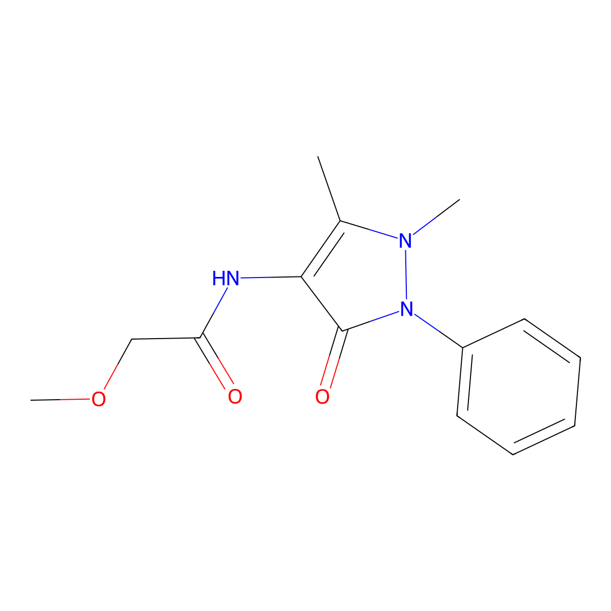 N-(1,5-dimethyl-3-oxo-2-phenylpyrazol-4-yl)-2-methoxyacetamide molecular structure, CAS 666212-82-4
