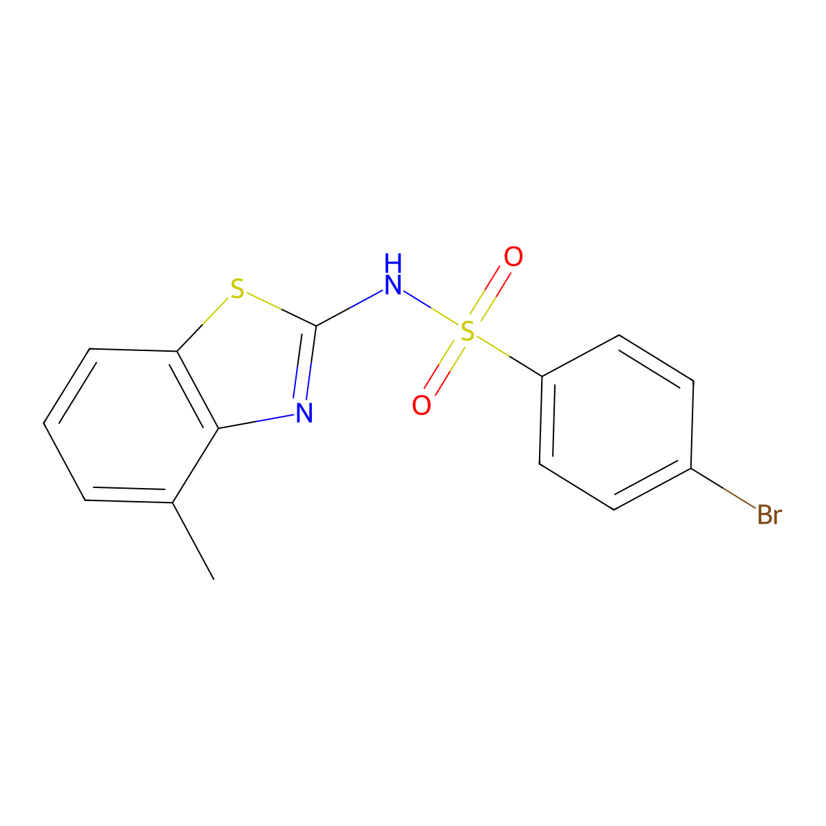 4-bromo-N-(4-methyl-1,3-benzothiazol-2-yl)benzenesulfonamide molecular structure, CAS 666212-86-8