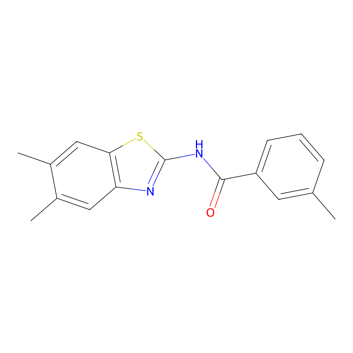 N-(5,6-dimethyl-1,3-benzothiazol-2-yl)-3-methylbenzamide molecular structure, CAS 666213-00-9