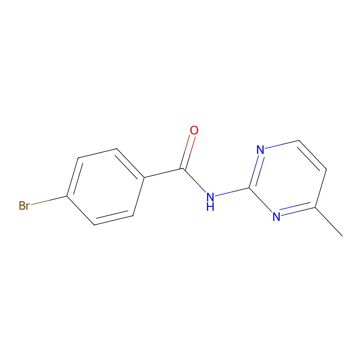 4-bromo-N-(4-methylpyrimidin-2-yl)benzamide molecular structure, CAS 666213-01-0