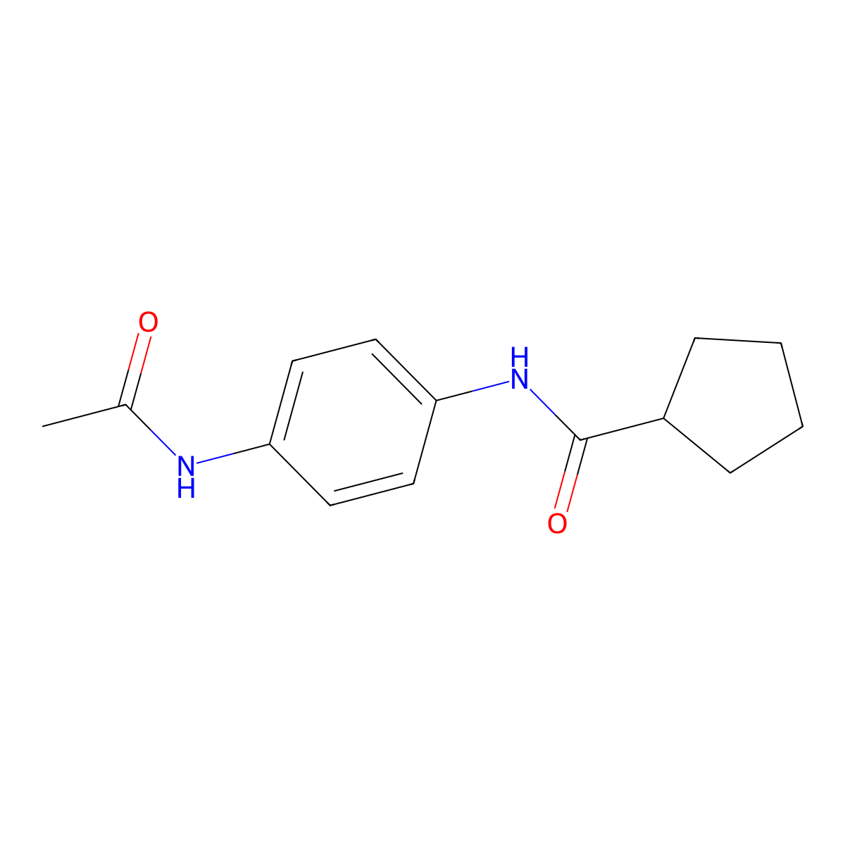 N-(4-acetamidophenyl)cyclopentanecarboxamide molecular structure, CAS 666213-20-3