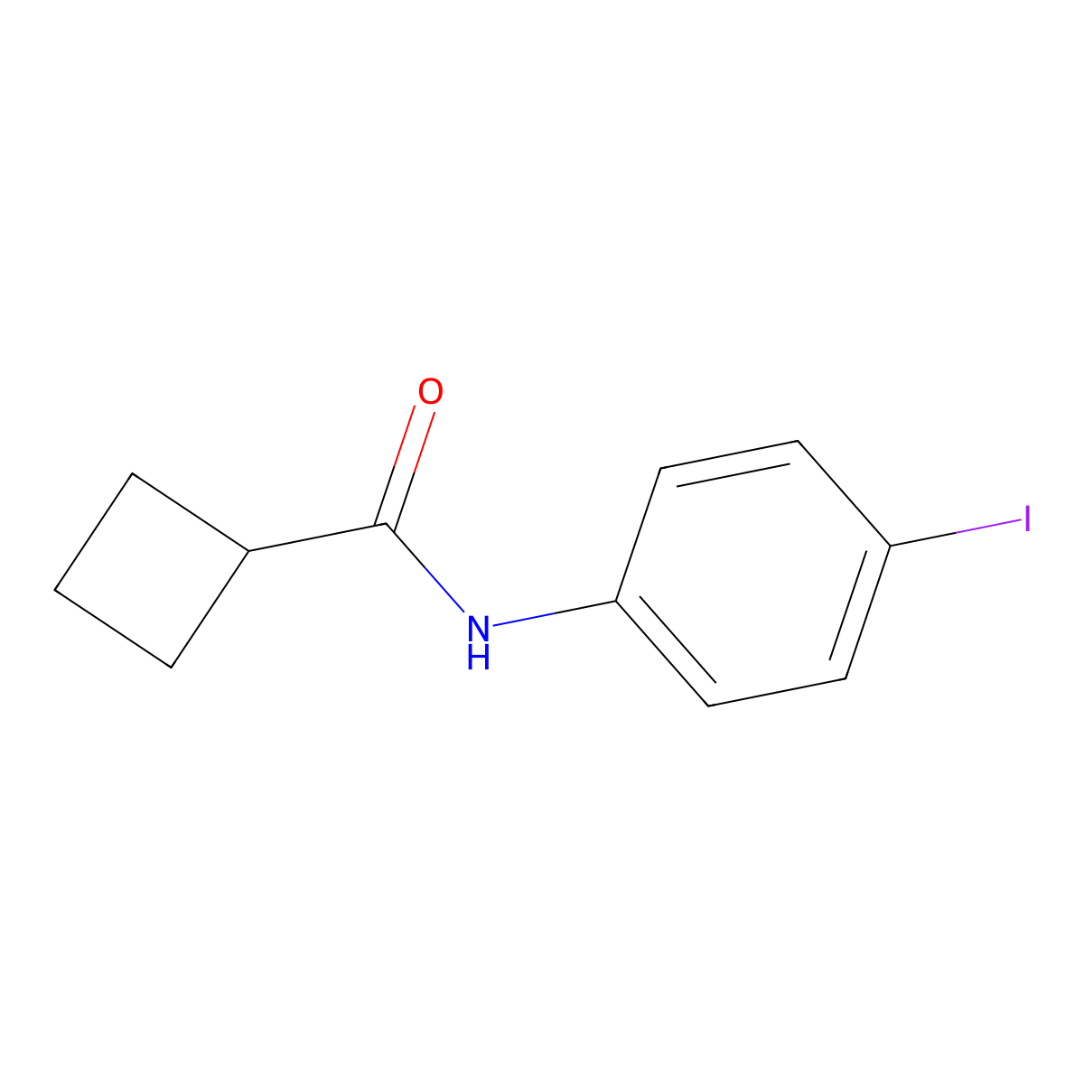 N-(4-iodophenyl)cyclobutanecarboxamide molecular structure, CAS 666213-31-6