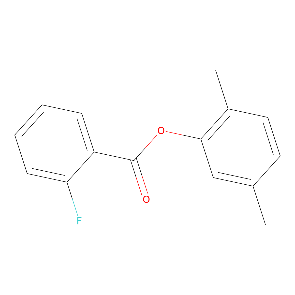 2,5-Dimethylphenyl 2-fluorobenzoate molecular structure, CAS 666213-47-4