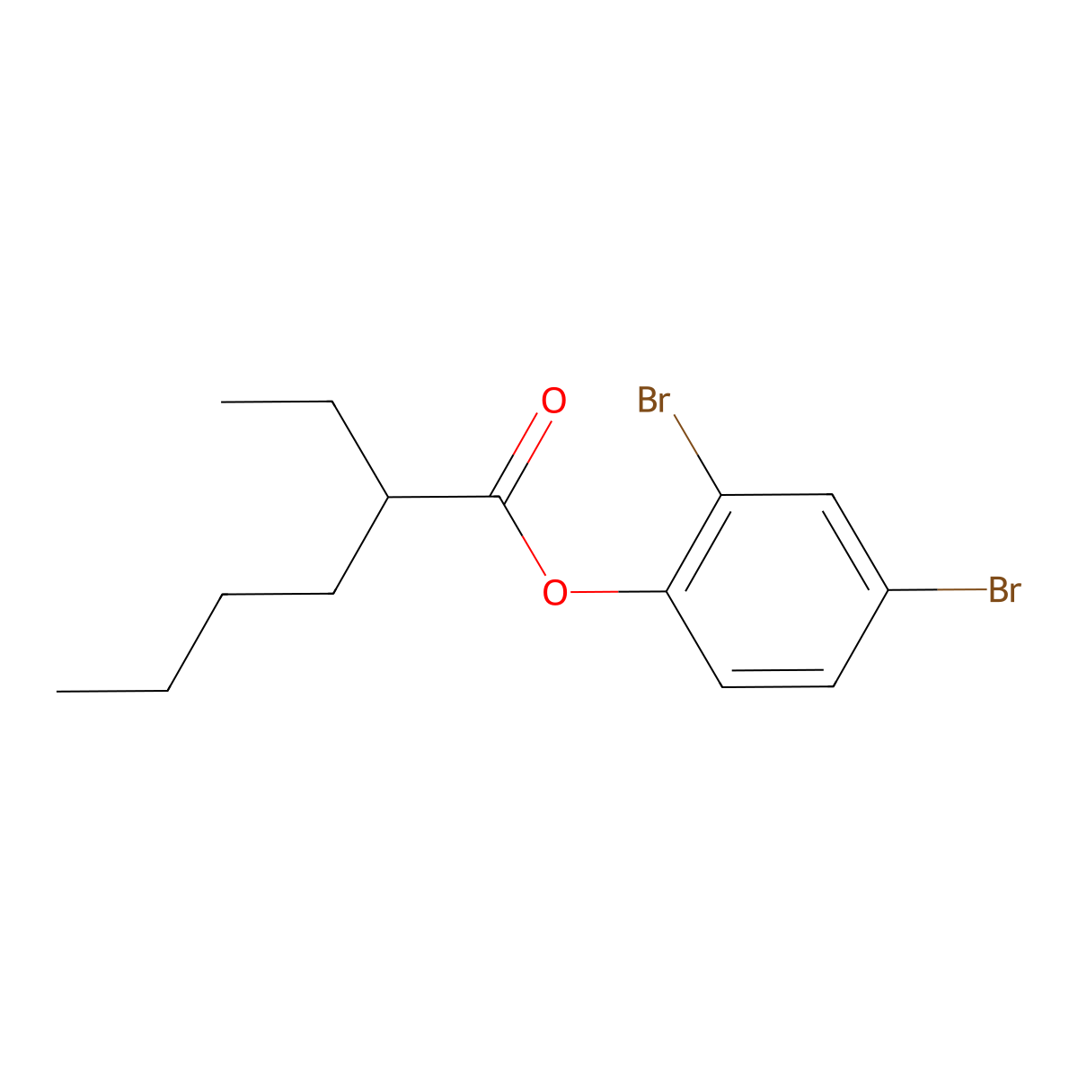 2,4-Dibromophenyl 2-ethylhexanoate molecular structure, CAS 666213-51-0