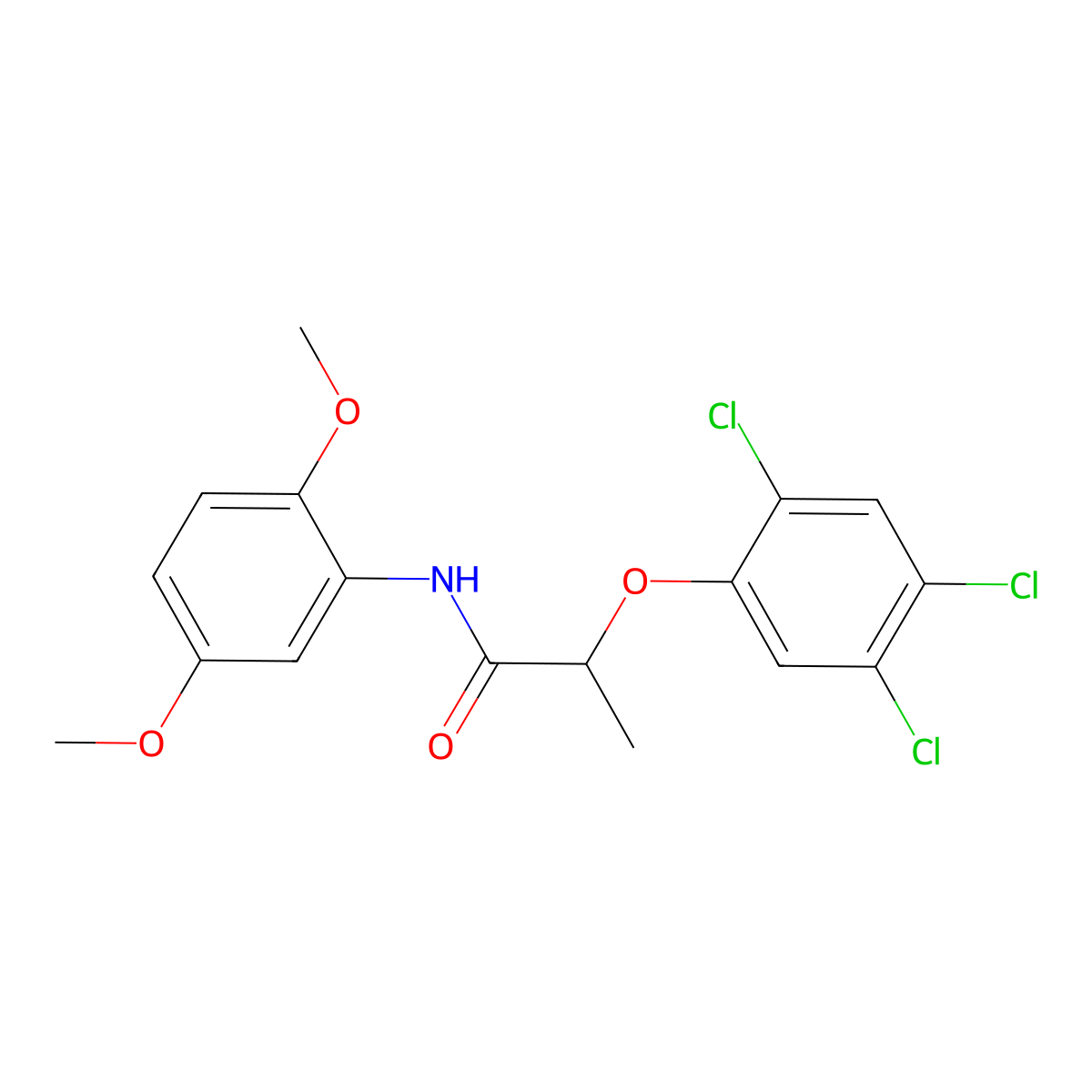 N-(2,5-dimethoxyphenyl)-2-(2,4,5-trichlorophenoxy)propanamide molecular structure, CAS 666213-57-6