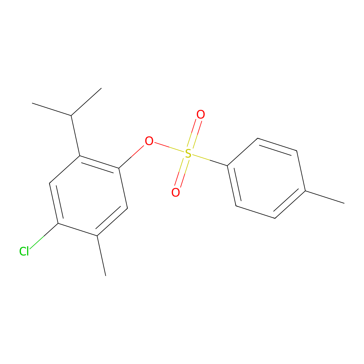 4-Chloro-2-isopropyl-5-methylphenyl 4-methylbenzenesulfonate molecular structure, CAS 666214-33-1