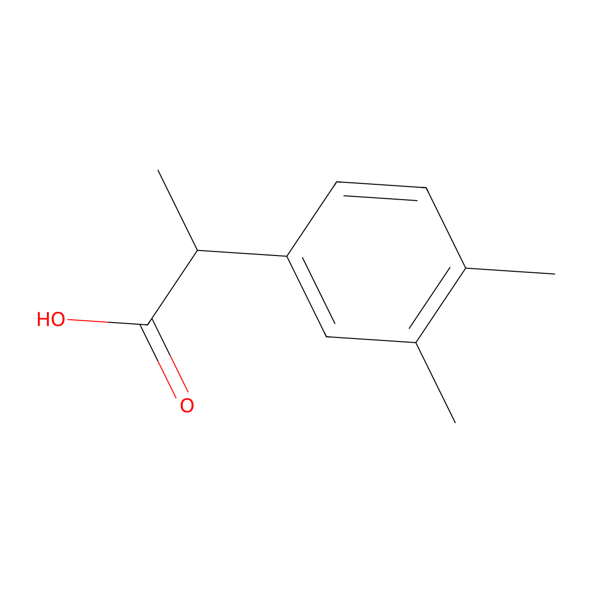 2-(3,4-Dimethylphenyl)propanoic acid molecular structure, CAS 66622-46-6