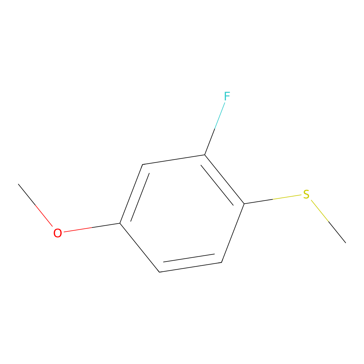 (2-Fluoro-4-methoxyphenyl)(methyl)sulfane molecular structure, CAS 66623-75-4