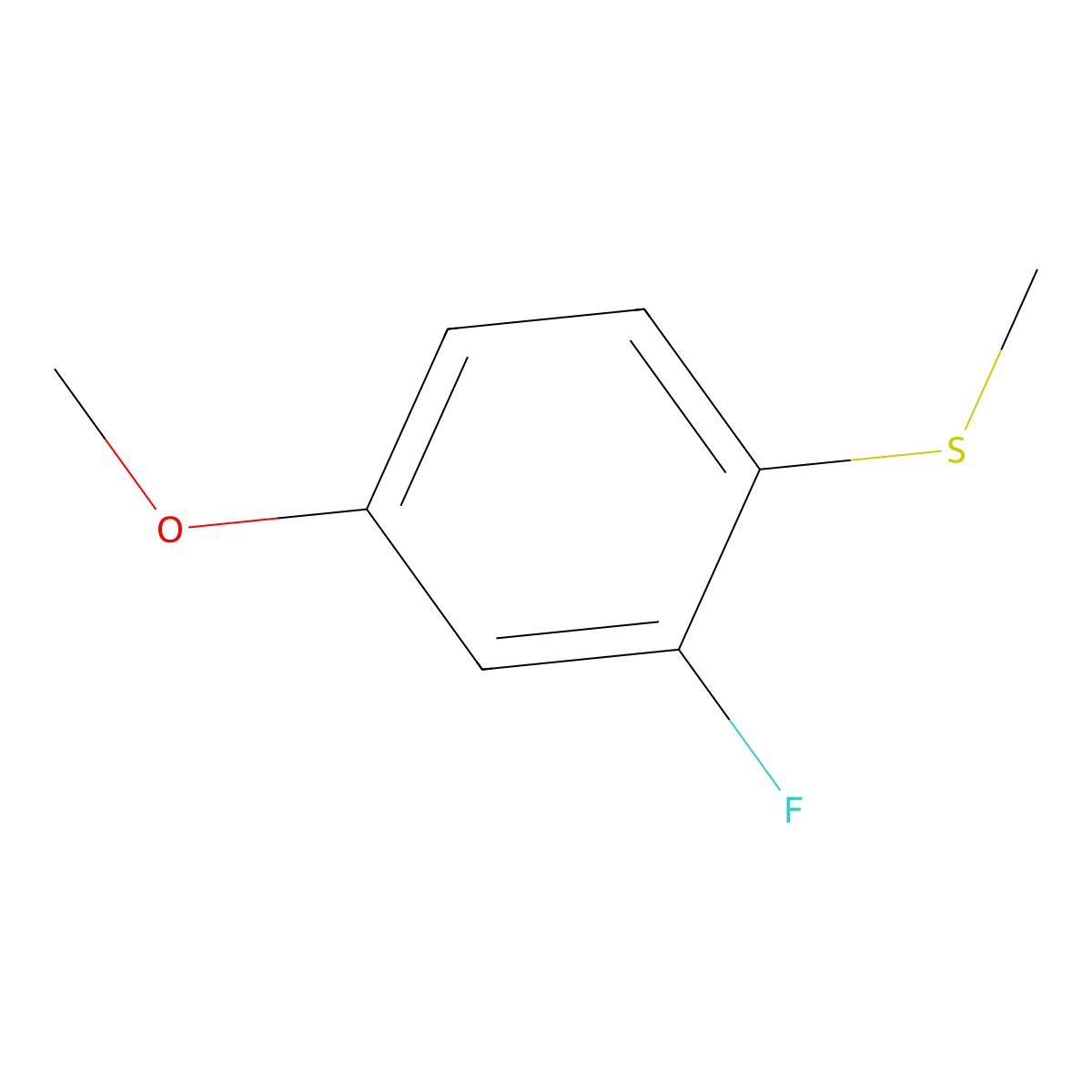 (2-Fluoro-4-methoxyphenyl)(methyl)sulfane molecular structure, CAS 66623-75-4