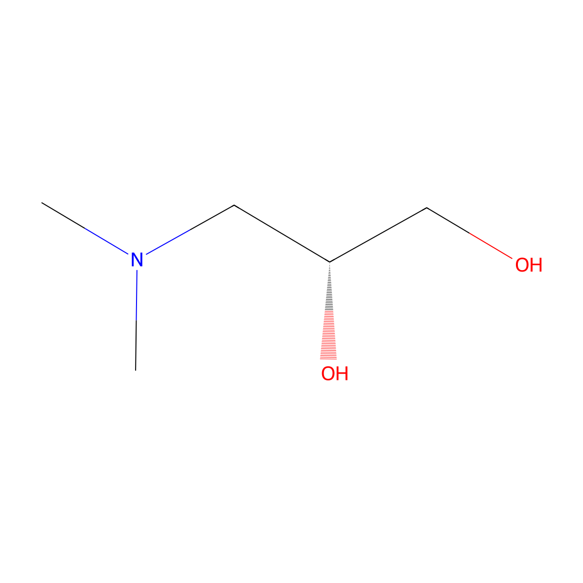 3-(Dimethylamino)-1,2-propanediol, (R)- molecular structure, CAS 666234-81-7