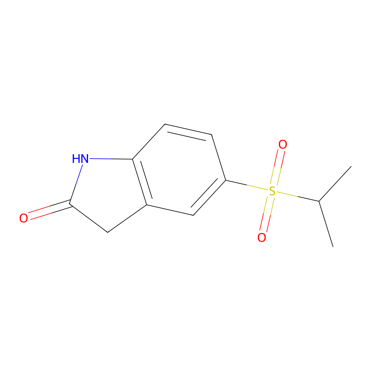 5-(Isopropylsulfonyl)indolin-2-one molecular structure, CAS 666236-04-0