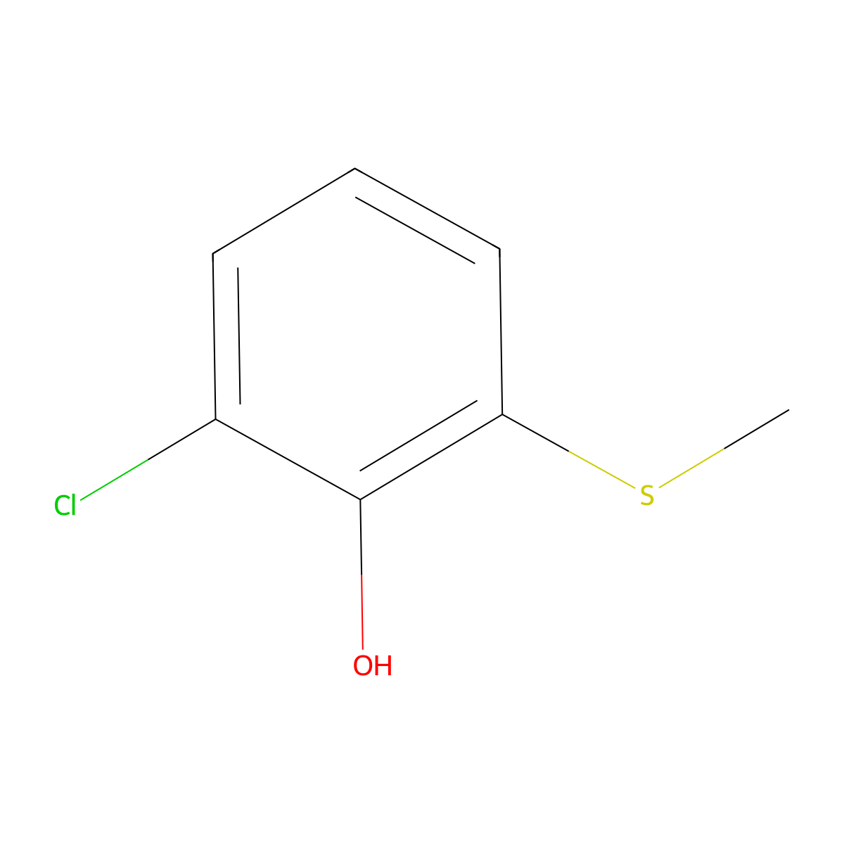 2-Chloro-6-(methylthio)phenol molecular structure, CAS 66624-04-2