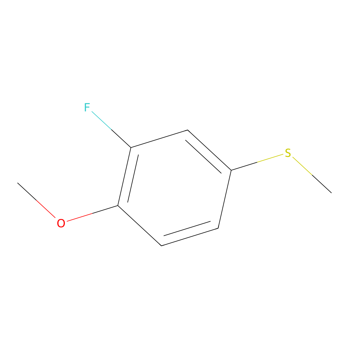 3-Fluoro-4-methoxyphenyl methyl sulfide molecular structure, CAS 66624-36-0