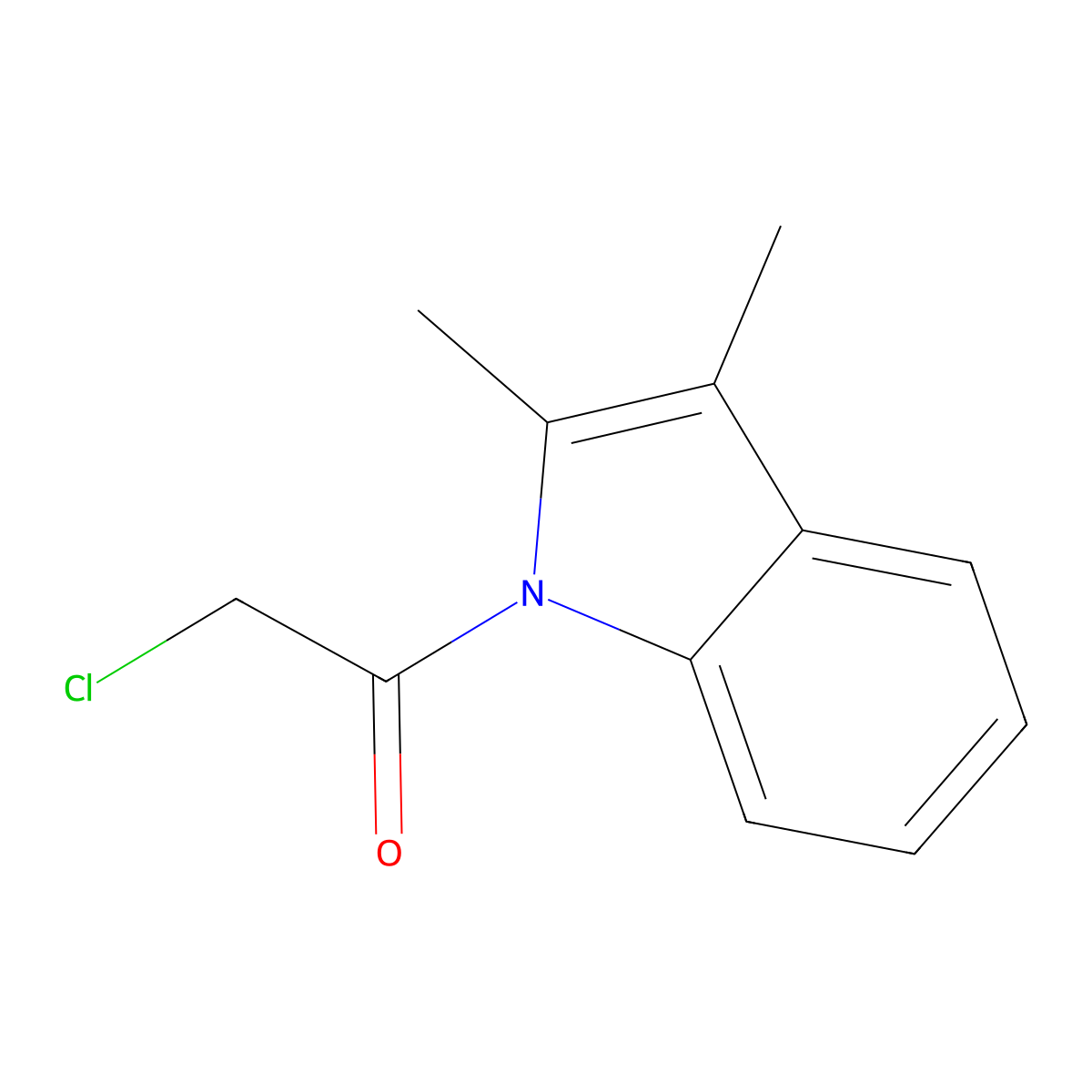 2-Chloro-1-(2,3-dimethylindol-1-yl)ethanone molecular structure, CAS 66624-39-3