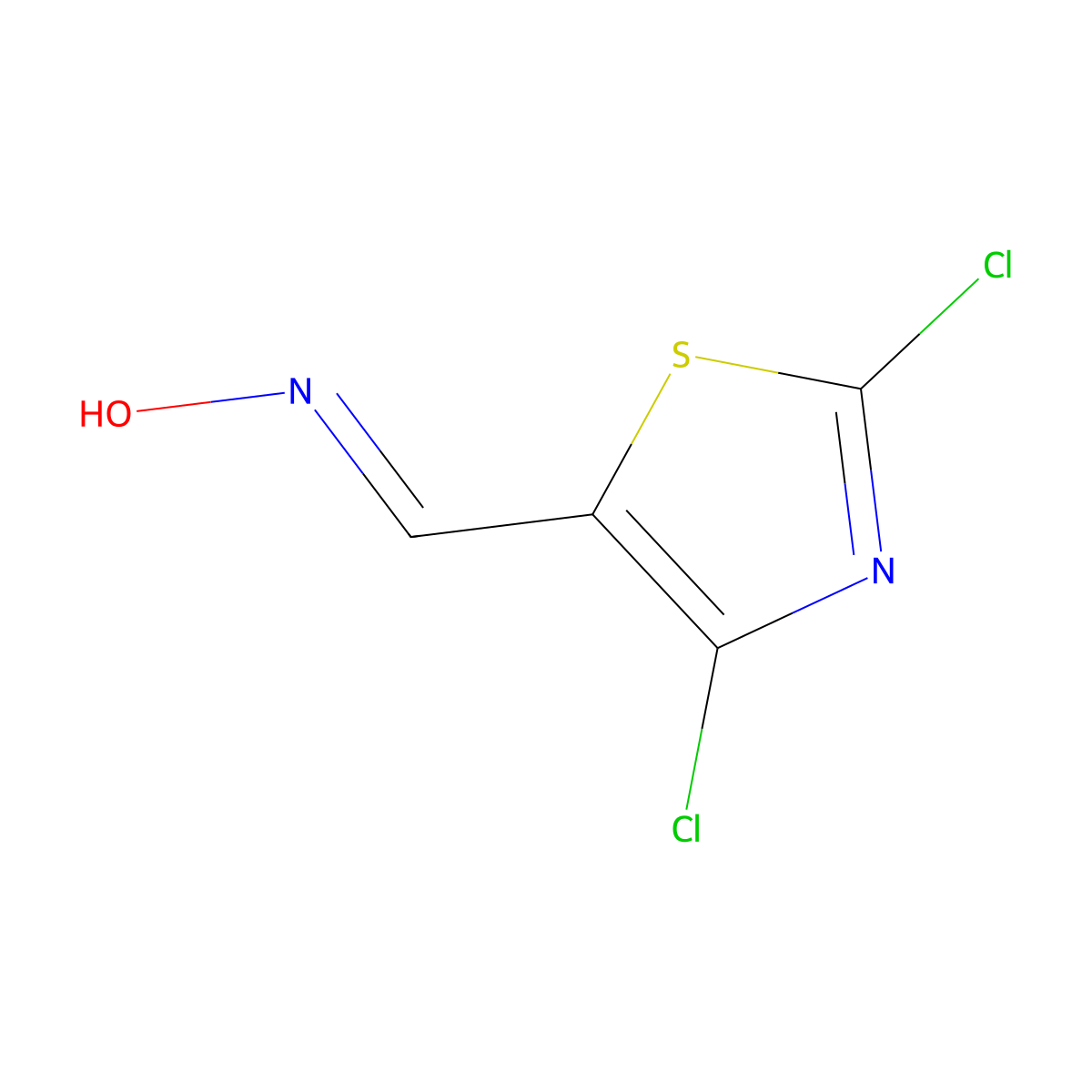 2,4-Dichloro-1,3-thiazole-5-carbaldehyde oxime molecular structure, CAS 666257-91-6