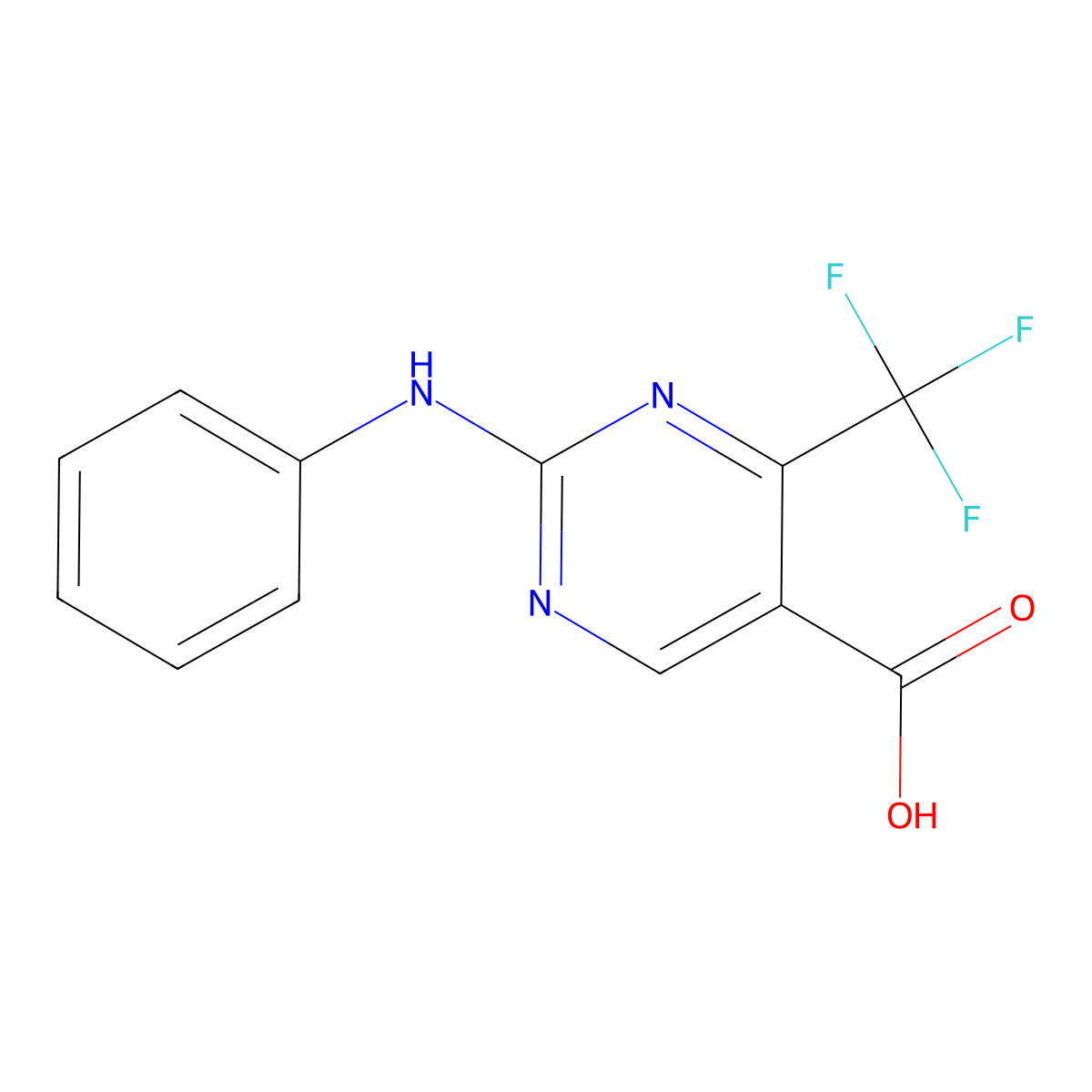 2-(Phenylamino)-4-(trifluoromethyl)pyrimidine-5-carboxylic acid molecular structure, CAS 666260-38-4