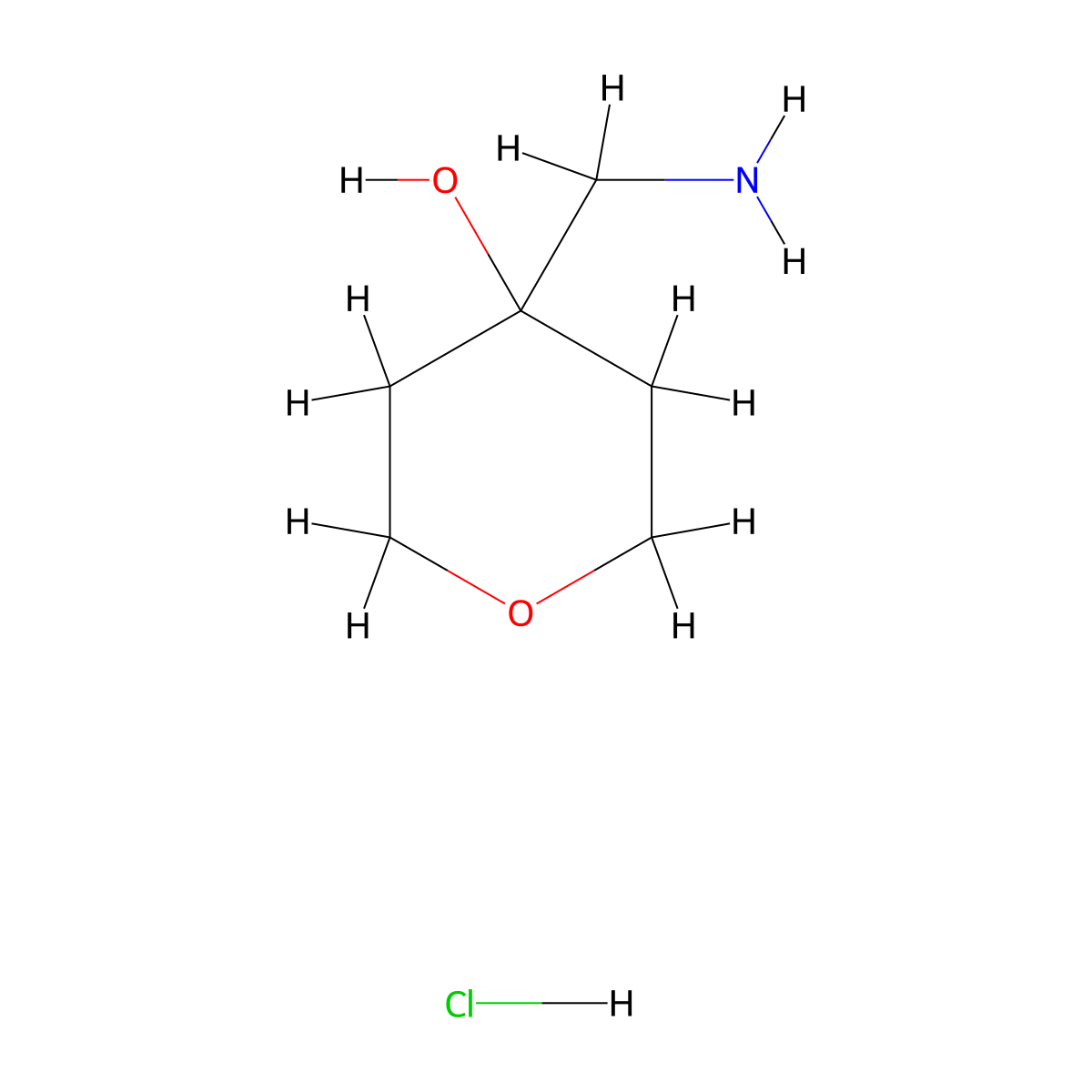 4-(Aminomethyl)oxan-4-ol hydrochloride molecular structure, CAS 666261-01-4