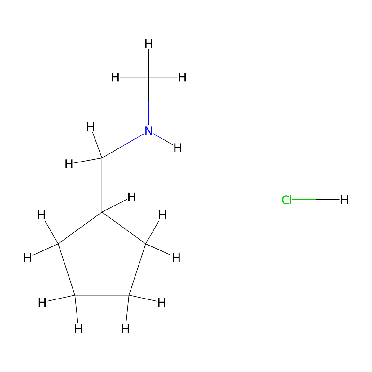 (Cyclopentylmethyl)(methyl)amine hydrochloride molecular structure, CAS 666262-50-6