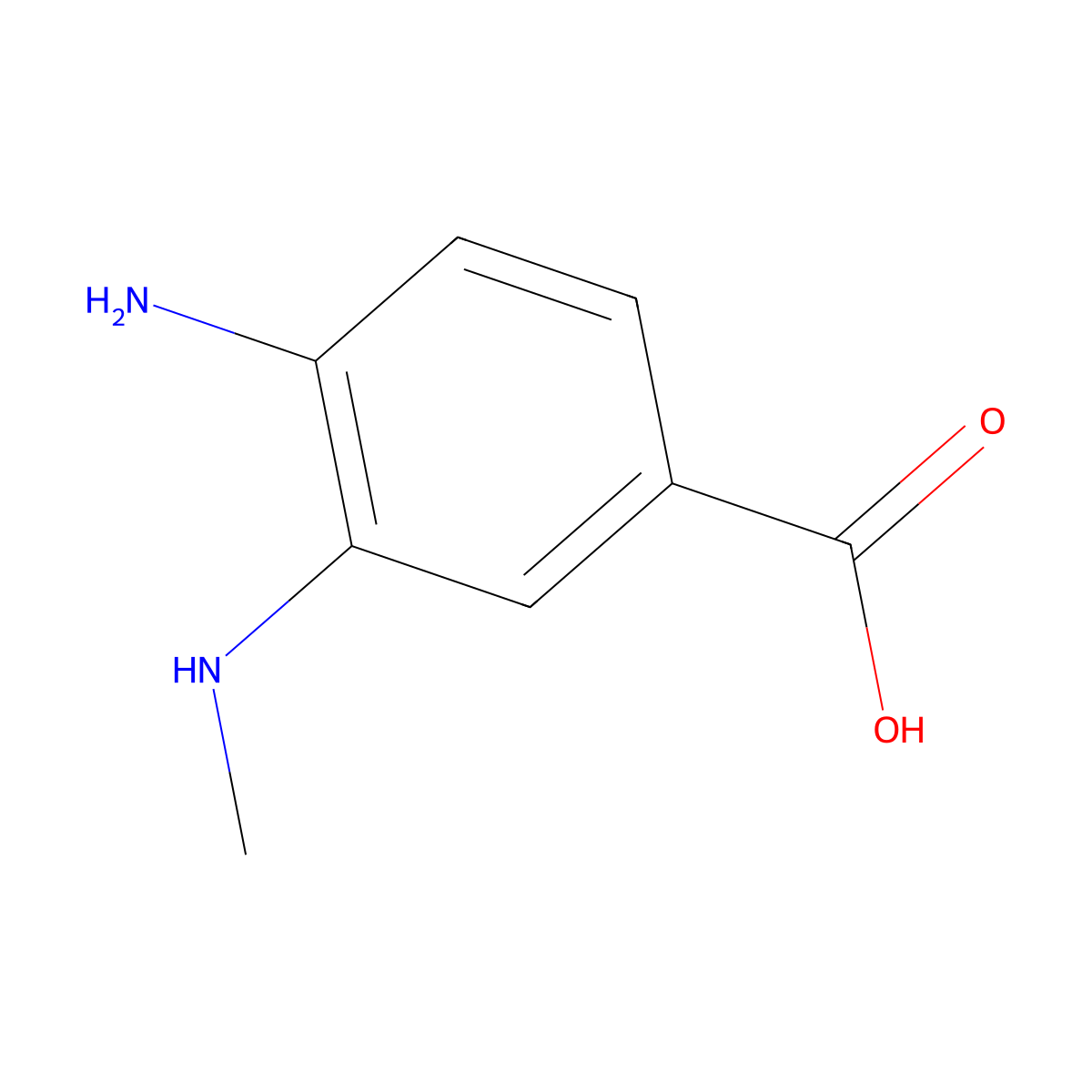 4-Amino-3-(methylamino)benzoic acid molecular structure, CAS 66630-74-8