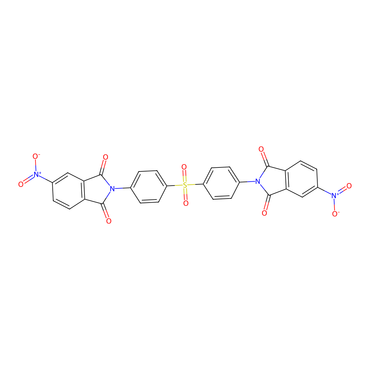5-Nitro-2-[4-[4-(5-nitro-1,3-dioxoisoindol-2-yl)phenyl]sulfonylphenyl]isoindole-1,3-dione molecular structure, CAS 66635-25-4