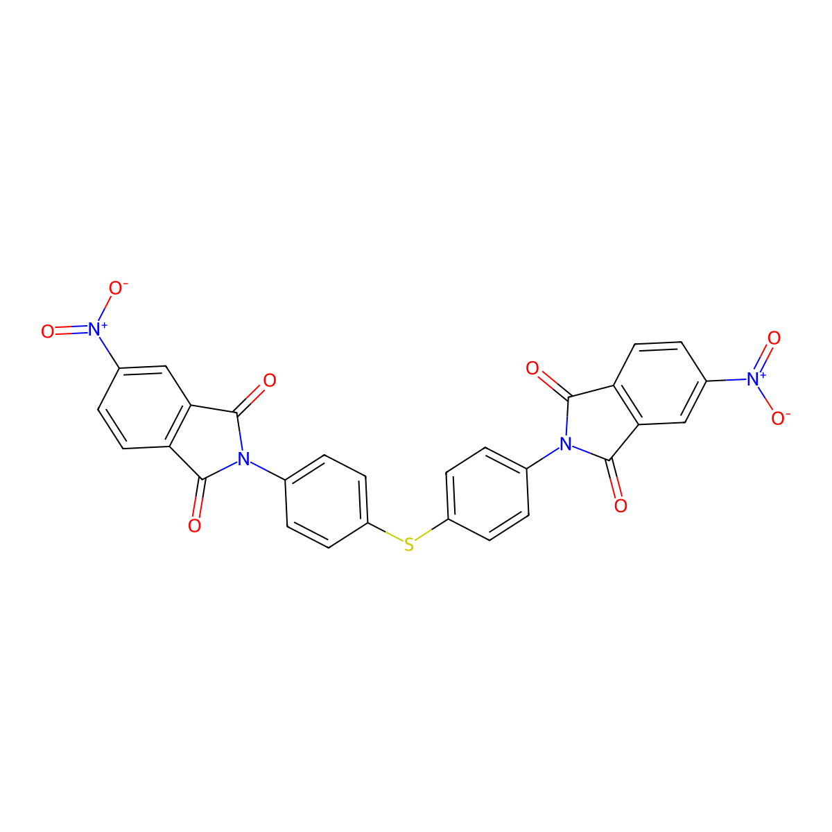 5-Nitro-2-[4-[4-(5-nitro-1,3-dioxoisoindol-2-yl)phenyl]sulfanylphenyl]isoindole-1,3-dione molecular structure, CAS 66635-26-5