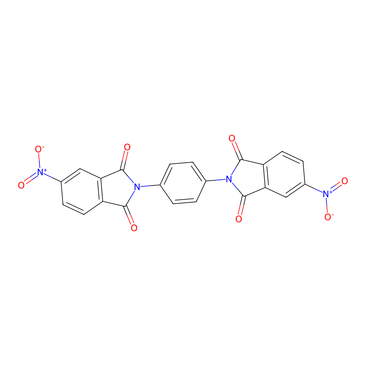 5-Nitro-2-[4-(5-nitro-1,3-dioxoisoindol-2-yl)phenyl]isoindole-1,3-dione molecular structure, CAS 66635-33-4