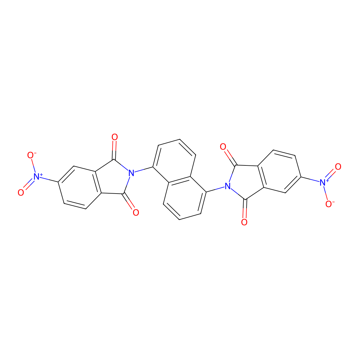 5-Nitro-2-[5-(5-nitro-1,3-dioxoisoindol-2-yl)naphthalen-1-yl]isoindole-1,3-dione molecular structure, CAS 66635-36-7