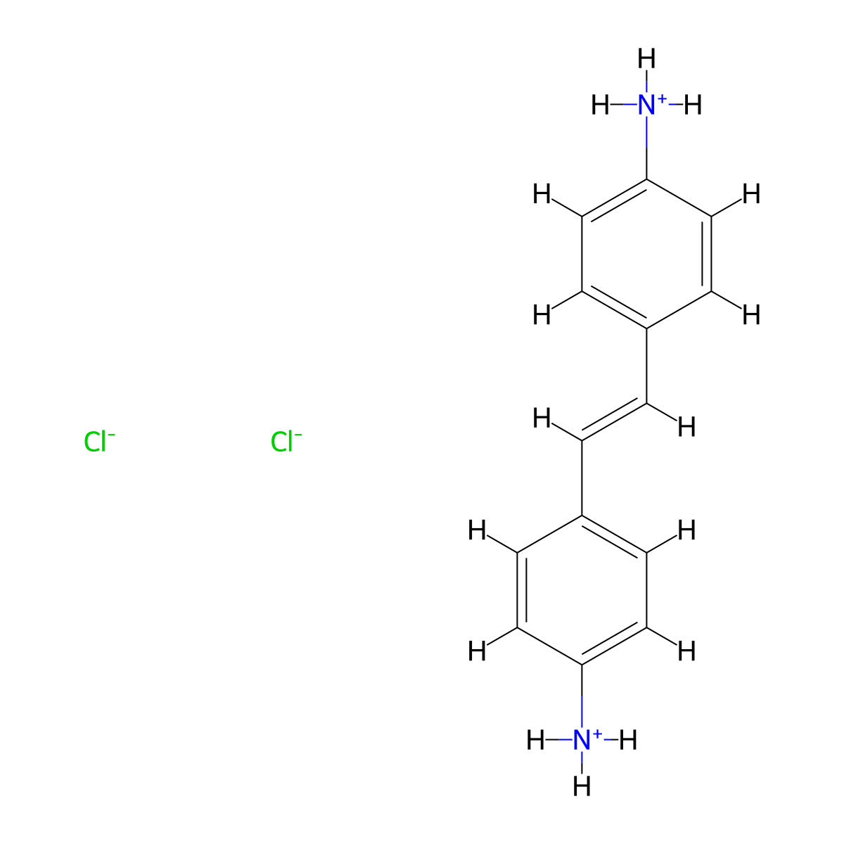 4,4'-Vinylenedianilinium dichloride molecular structure, CAS 66635-40-3