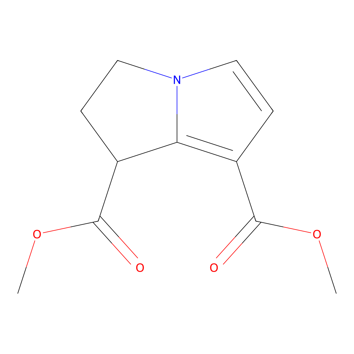 Dimethyl 2,3-dihydro-1H-pyrrolizine-1,7-dicarboxylate molecular structure, CAS 66635-68-5