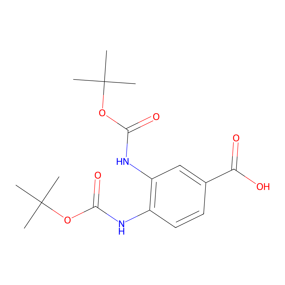 3,4-Bis((tert-butoxycarbonyl)amino)benzoic acid molecular structure, CAS 66636-17-7