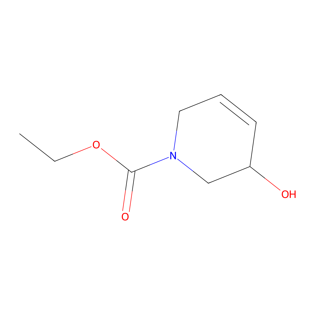 ethyl 3-hydroxy-3,6-dihydropyridine-1(2H)-carboxylate molecular structure, CAS 66643-49-0