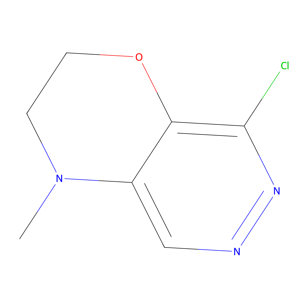 8-Chloro-3,4-dihydro-4-methyl-2H-pyridazino[4,5-B][1,4]oxazine molecular structure, CAS 66643-52-5