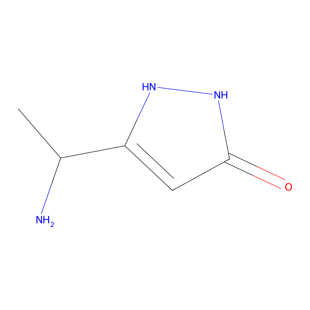 3-(1-aminoethyl)-1H-pyrazol-5-ol molecular structure, CAS 66643-79-6